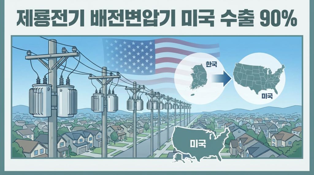 제룡전기 배전변압기 미국 전력망 수출 현황
